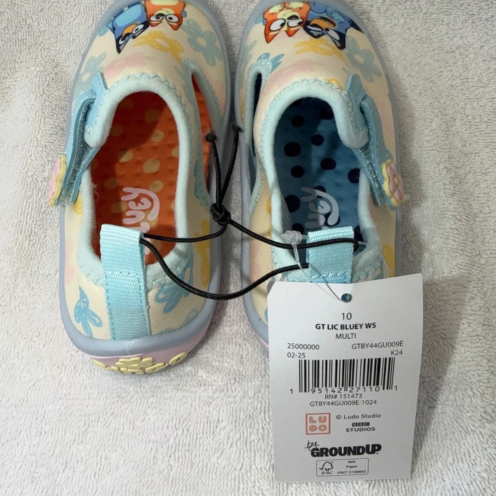 Bluey Bingo Water Shoes Floral Mary Jane Slip On Size 10 GroundUp NWT
